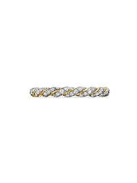 Paveflex Ring Eith Diamonds 18K Yellow Gold, 2.8MM