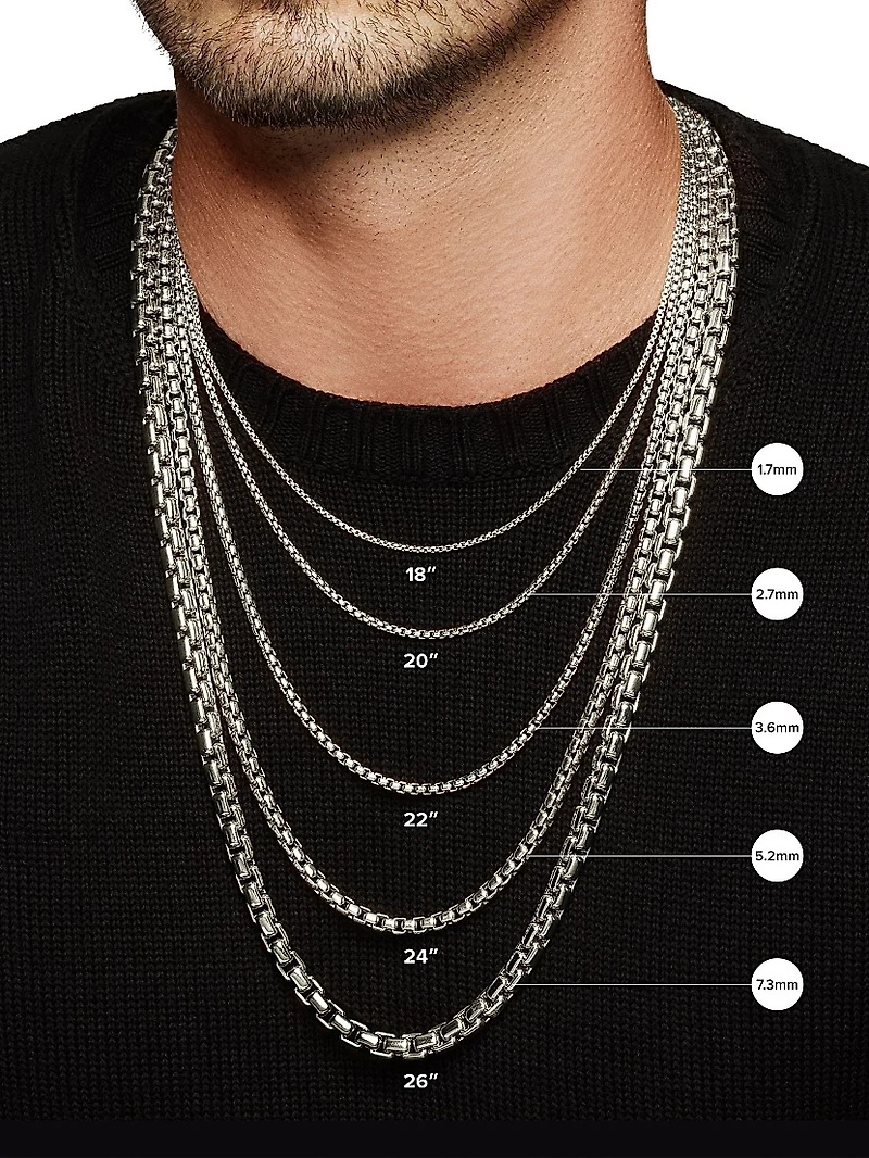 Box Chain Necklace Stainless Steel, 2.7MM