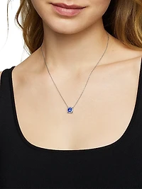 Petite Chatelaine Pavé Bezel Pendant Necklace in 18K White Gold