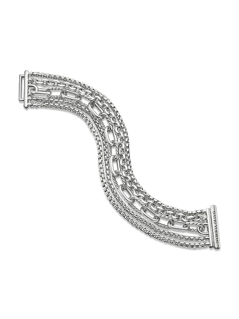 Multi Row Chain Bracelet Sterling Silver, 29mm