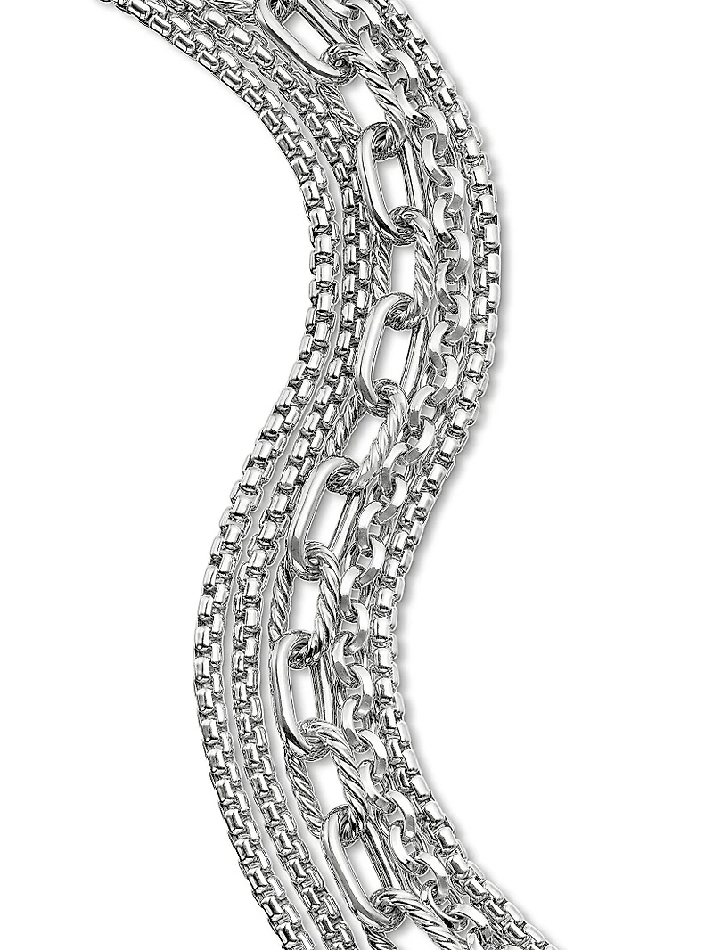 Multi Row Chain Bracelet Sterling Silver, 29mm