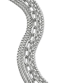 Multi Row Chain Bracelet Sterling Silver, 29mm