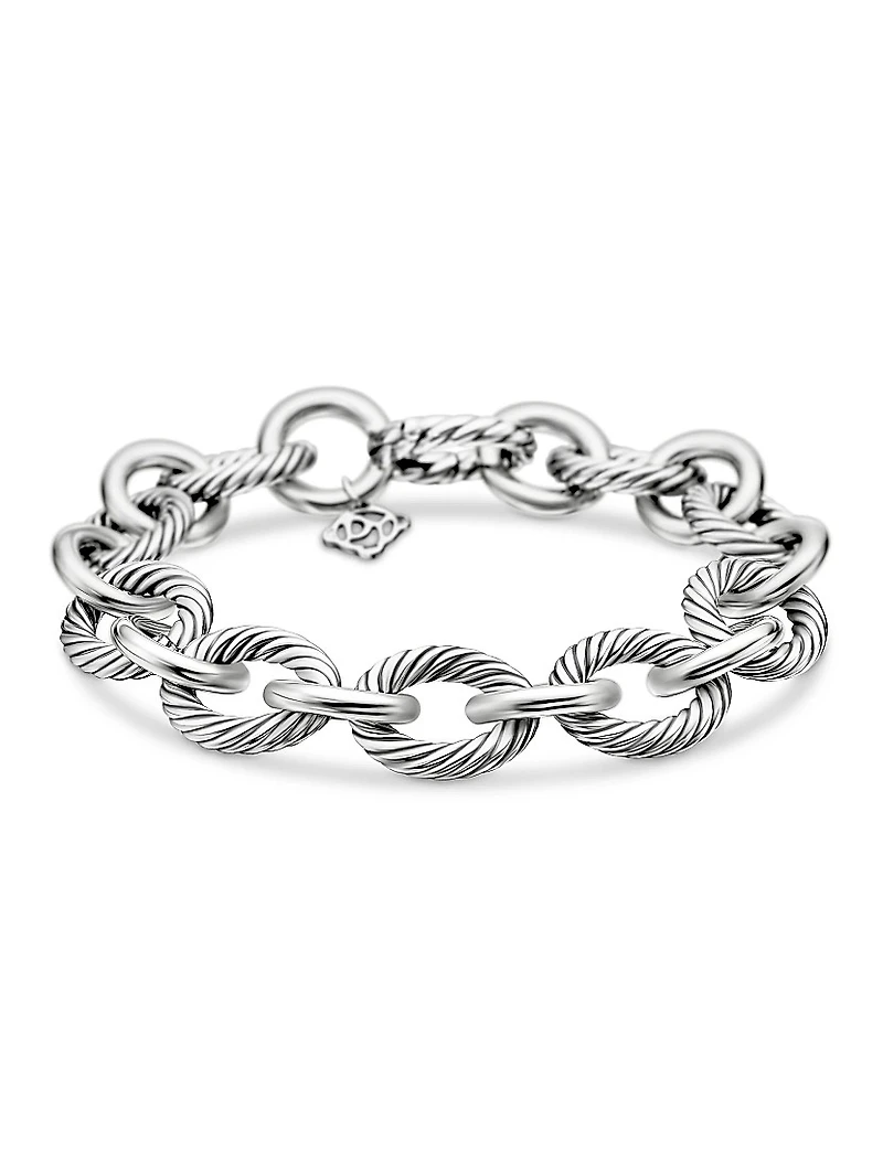 Oval Link Chain Bracelet Sterling Silver