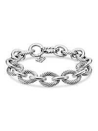 Oval Link Chain Bracelet Sterling Silver