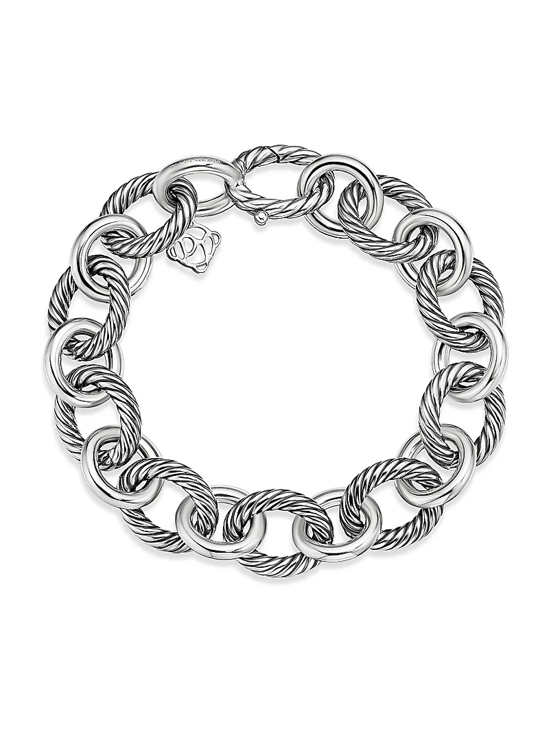 Oval Link Chain Bracelet Sterling Silver