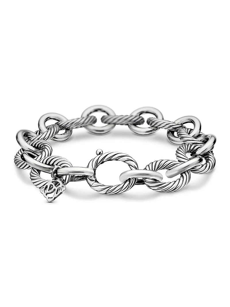 Oval Link Chain Bracelet Sterling Silver
