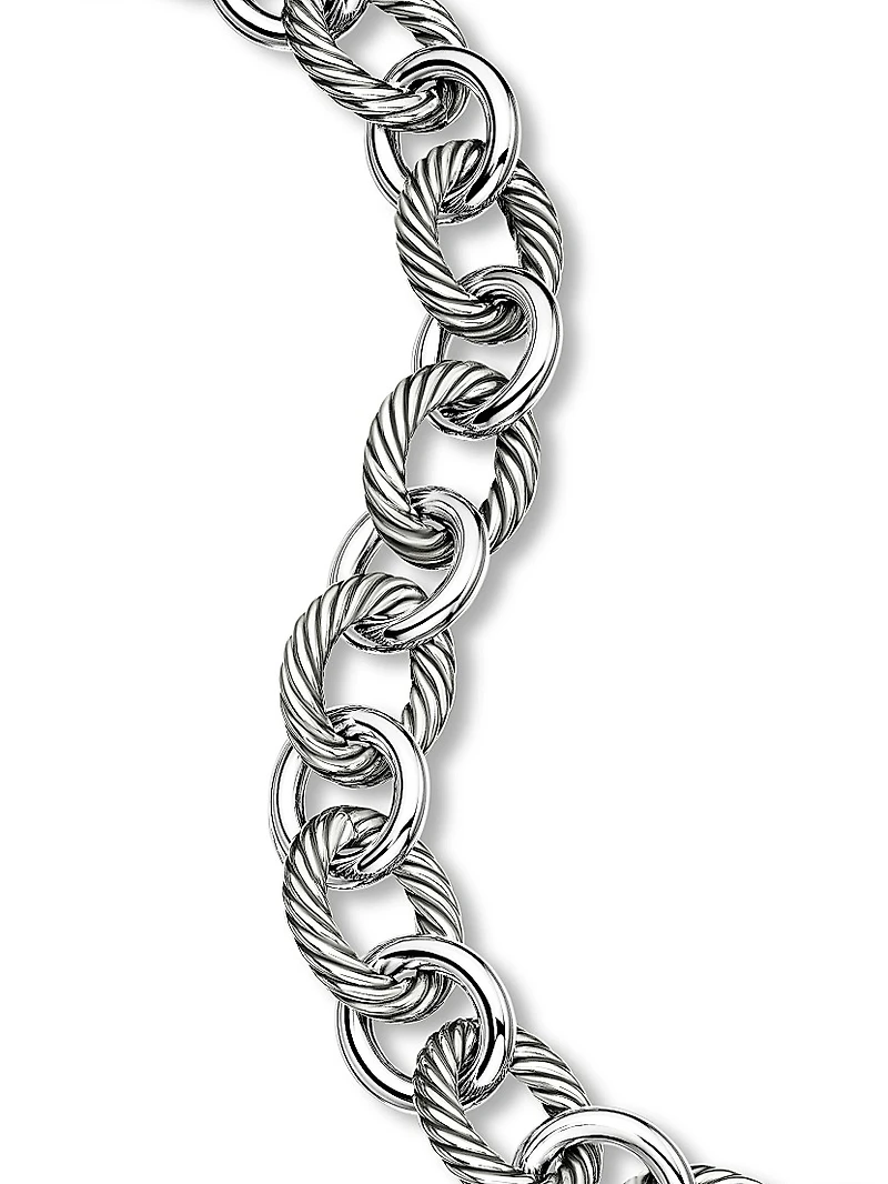 Oval Link Chain Bracelet Sterling Silver