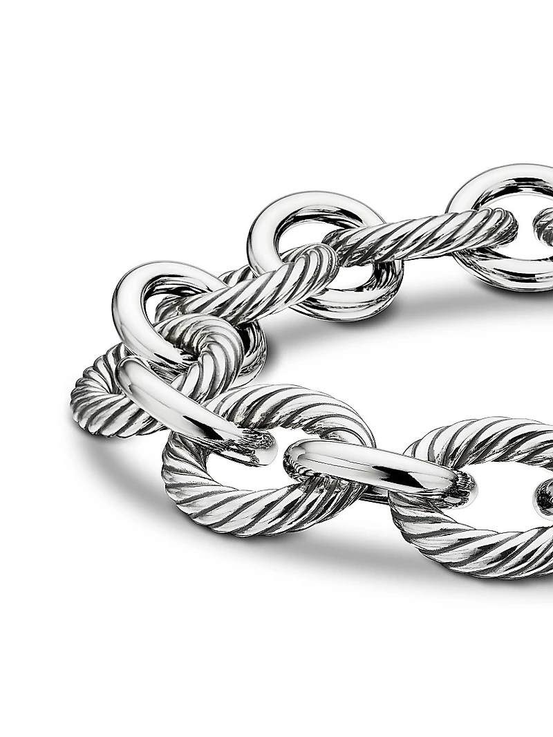 Oval Link Chain Bracelet Sterling Silver