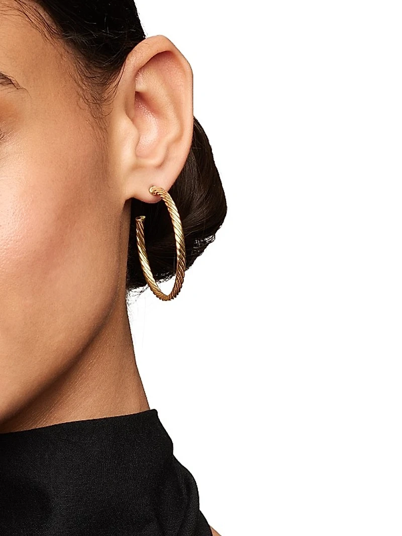 Cablespira Hoop Earrings in 18K Yellow Gold