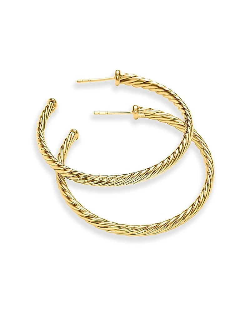 Cablespira Hoop Earrings in 18K Yellow Gold
