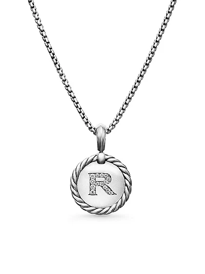 Initial Charm Necklace in Sterling Silver