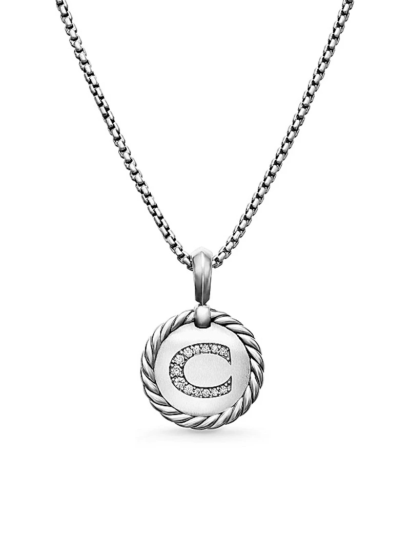 Initial Charm Necklace in Sterling Silver