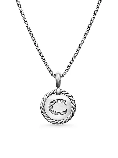 Initial Charm Necklace in Sterling Silver