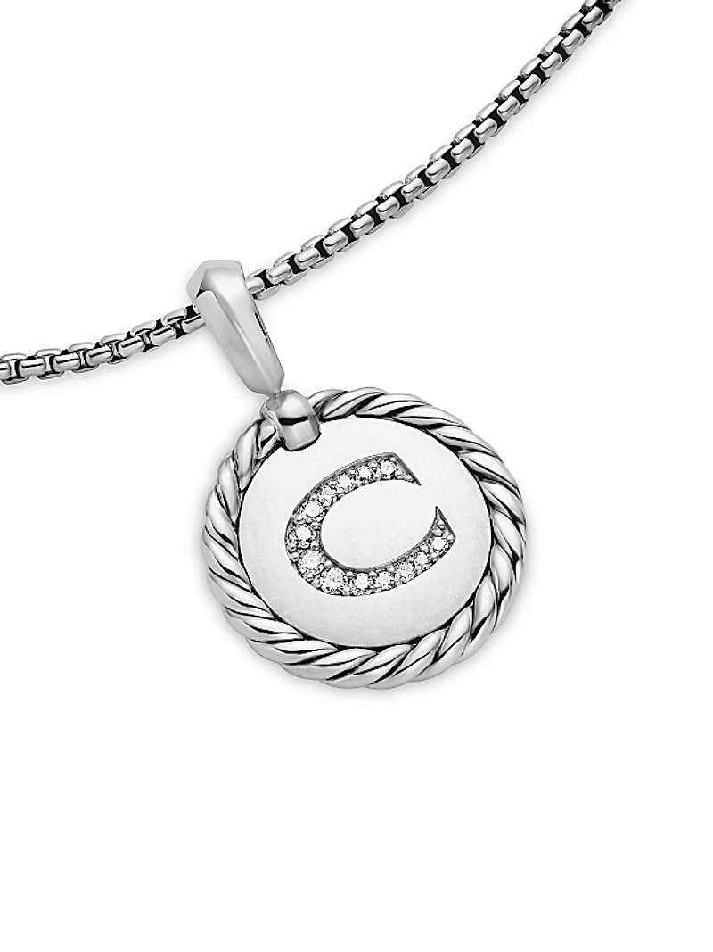 Initial Charm Necklace in Sterling Silver