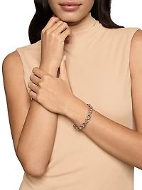 Oval Link Chain Bracelet Sterling Silver