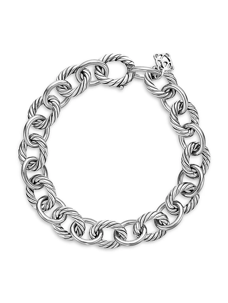 Oval Link Chain Bracelet Sterling Silver