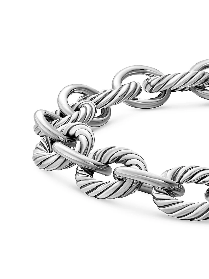 Oval Link Chain Bracelet Sterling Silver