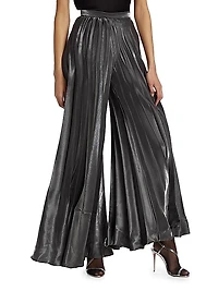 Metallic Pleated Pants