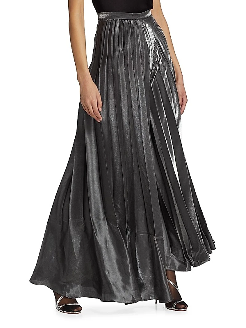 Metallic Pleated Pants