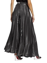 Metallic Pleated Pants