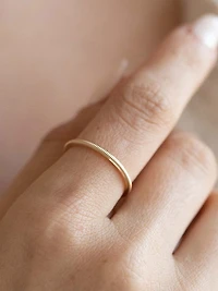Iris 14K Gold Textured Band Ring