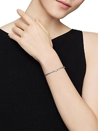 Classic Cable Heart Station Bracelet in Sterling Silver