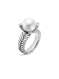 Cable Collectibles® Pearl Ring with Diamonds