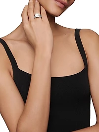 Cable Collectibles® Pearl Ring with Diamonds