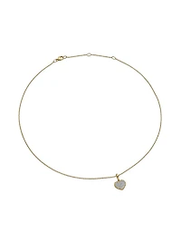 Cable Collectibles Pavé Plate Heart Necklace in 18K Yellow Gold with Diamonds