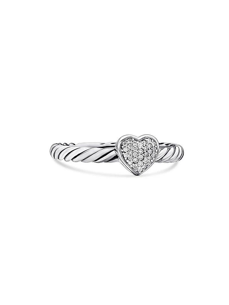 Cable Collectibles Heart Ring With Diamonds