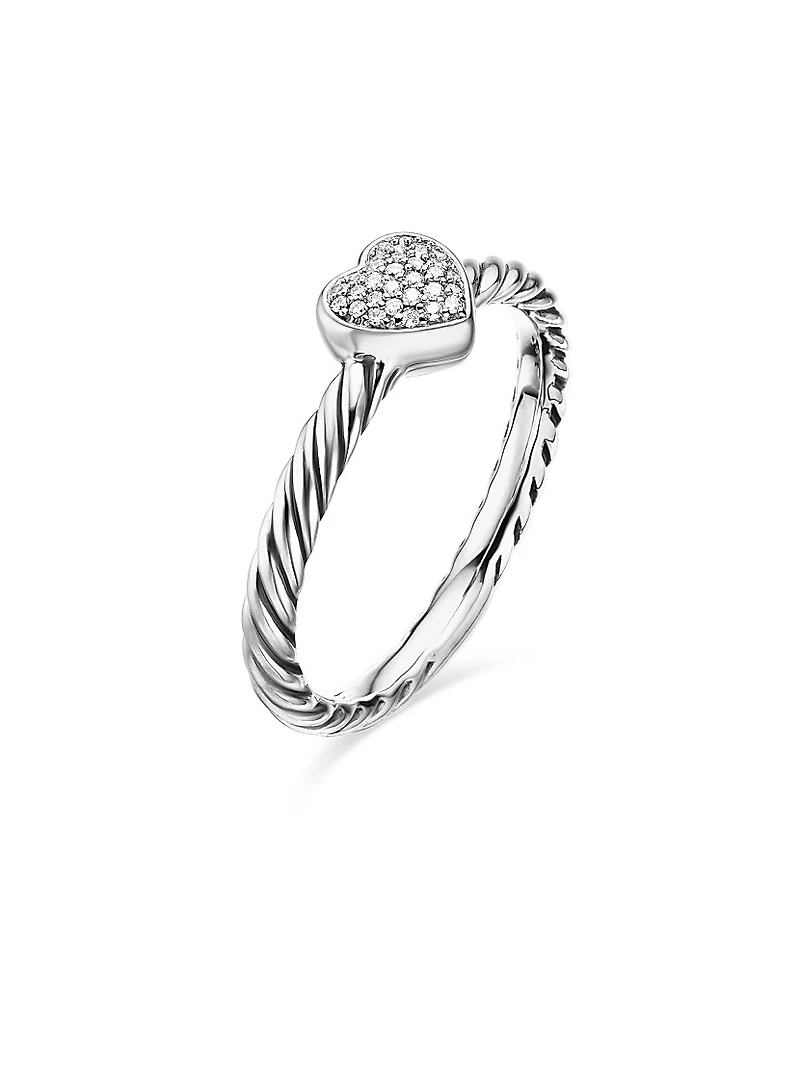 Cable Collectibles Heart Ring With Diamonds