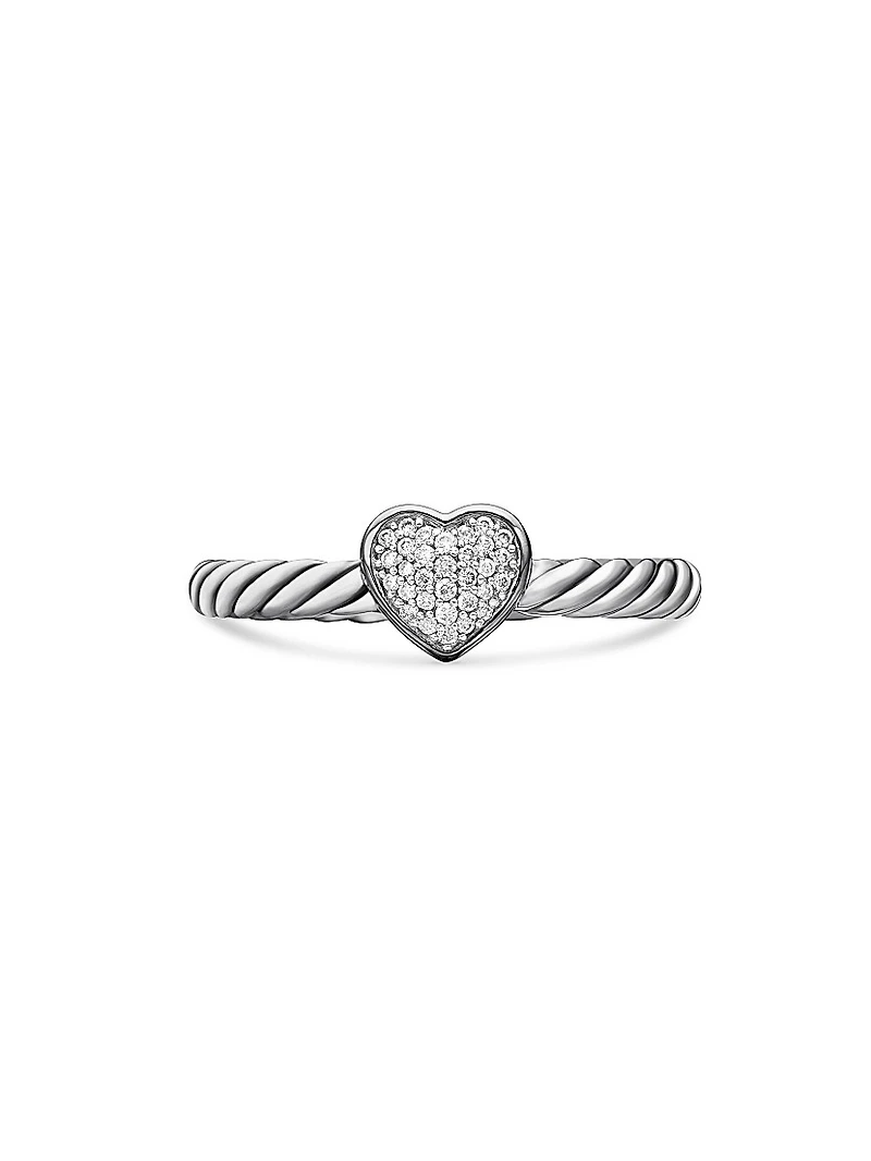 Cable Collectibles Heart Ring With Diamonds