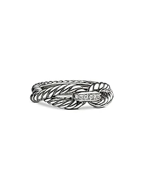 Cable Loop Ring with Diamonds