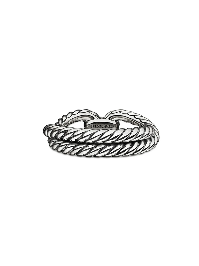 Cable Loop Ring with Diamonds