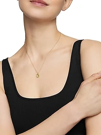 Cable Collectibles Moon and Stars Necklace in 18K Yellow Gold with Pavé Yellow Sapphires and Diamonds, 11mm