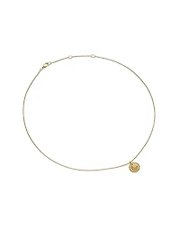 Cable Collectibles Moon and Stars Necklace in 18K Yellow Gold with Pavé Yellow Sapphires and Diamonds, 11mm