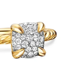 Châtelaine Ring 18K Yellow Gold with Full Pavé Diamonds