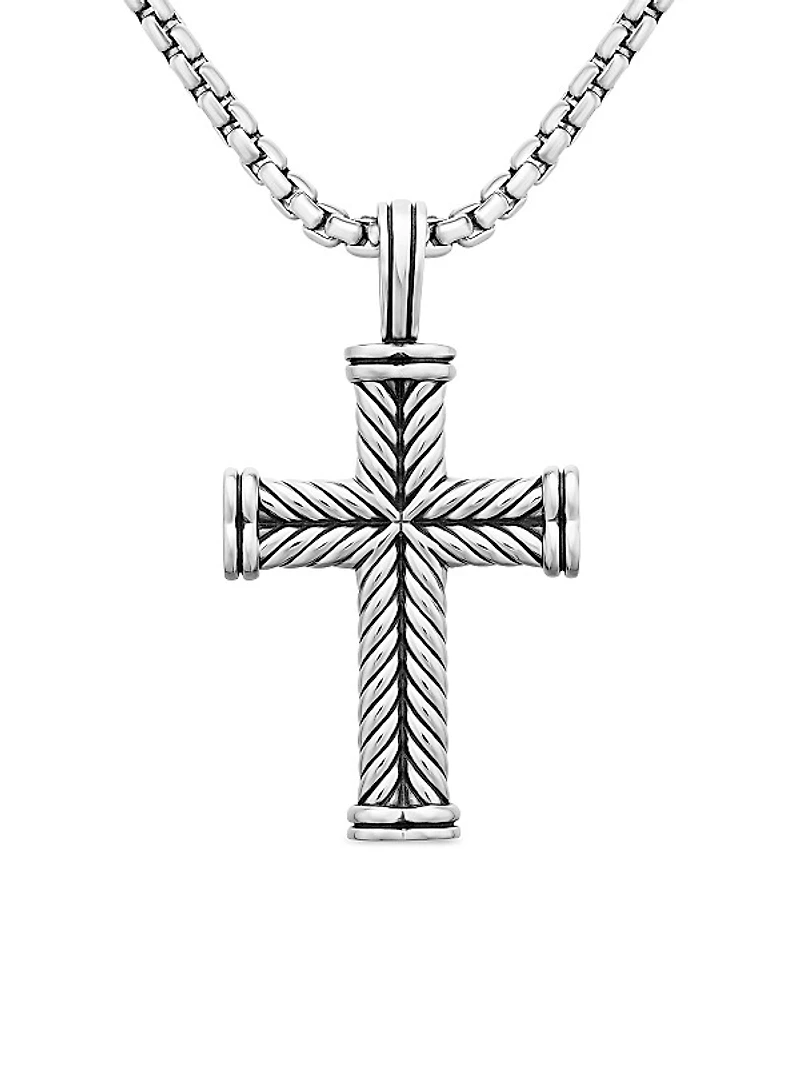 Chevron Cross Pendant in Sterling Silver