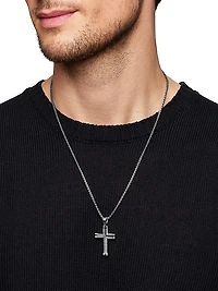 Chevron Cross Pendant in Sterling Silver