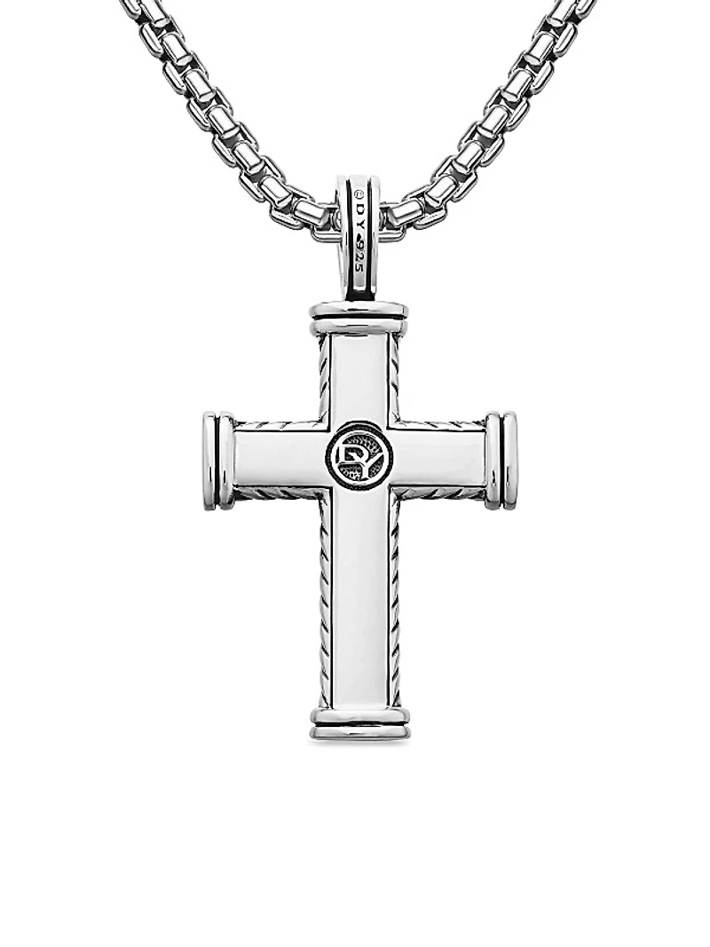 Chevron Cross Pendant in Sterling Silver