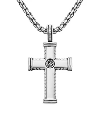 Chevron Cross Pendant in Sterling Silver