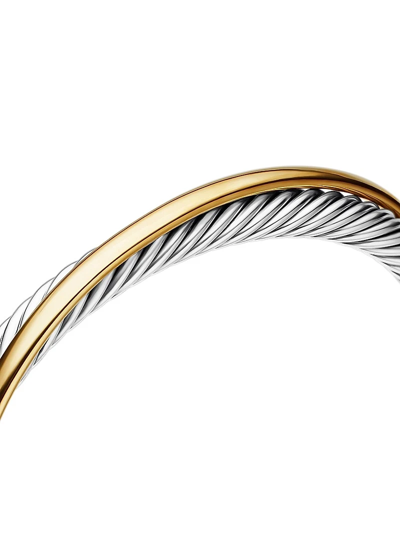 Crossover Two Row Cuff Bracelet Sterling Silver