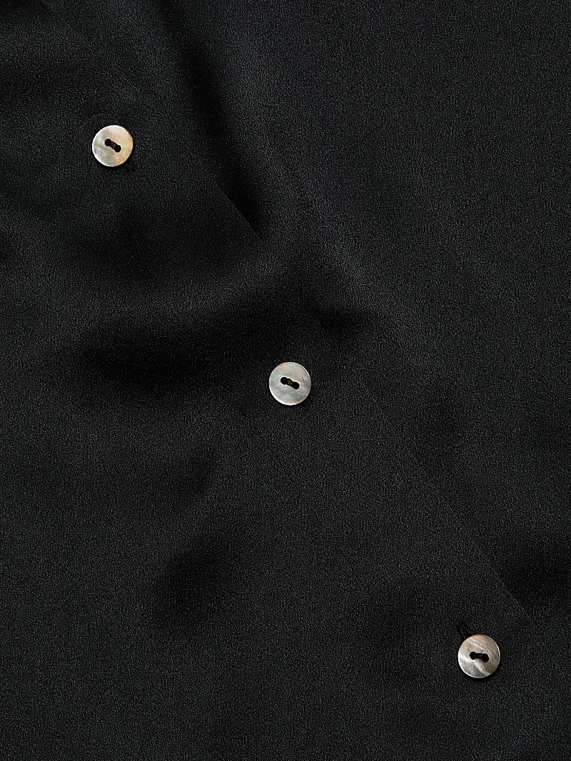 Cap-Sleeve Silk Blouse