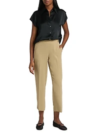 Cap-Sleeve Silk Blouse