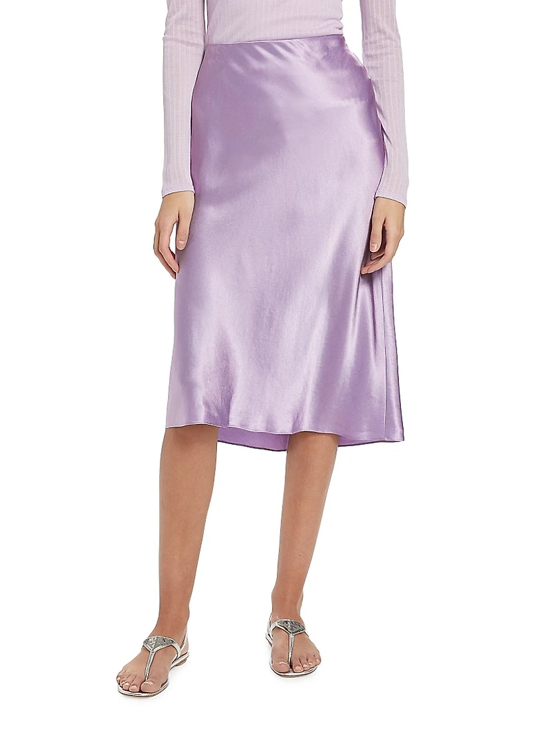Satin Slip Midi-Skirt