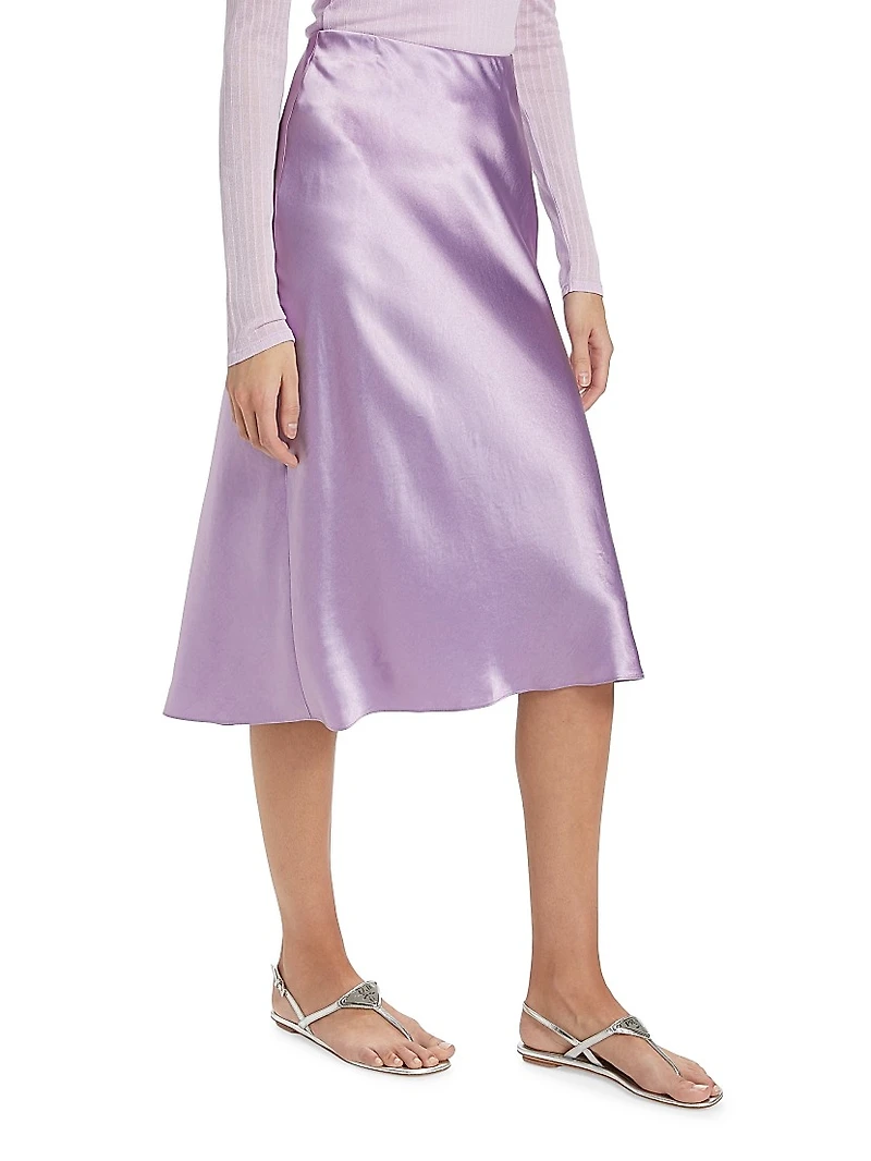 Satin Slip Midi-Skirt