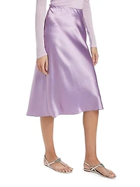 Satin Slip Midi-Skirt