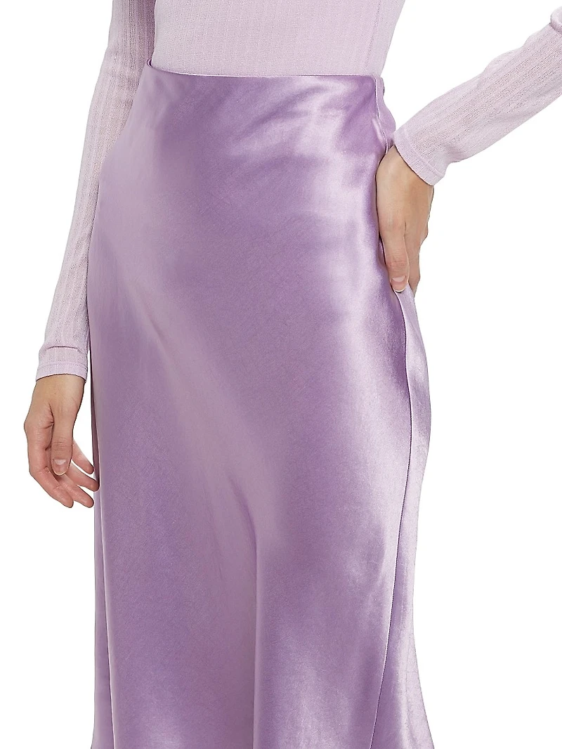 Satin Slip Midi-Skirt