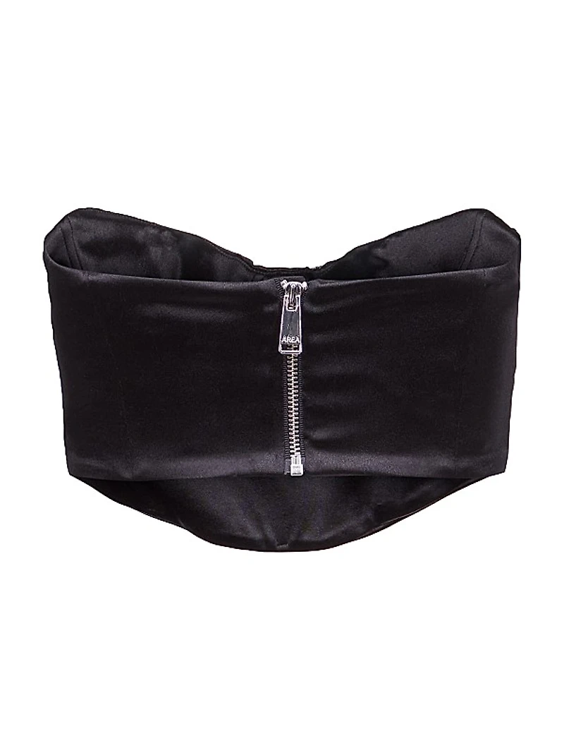 Strapless Crystal-Embellished Bustier Top