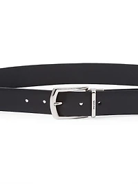 Reversible Saffiano And Leather Belt